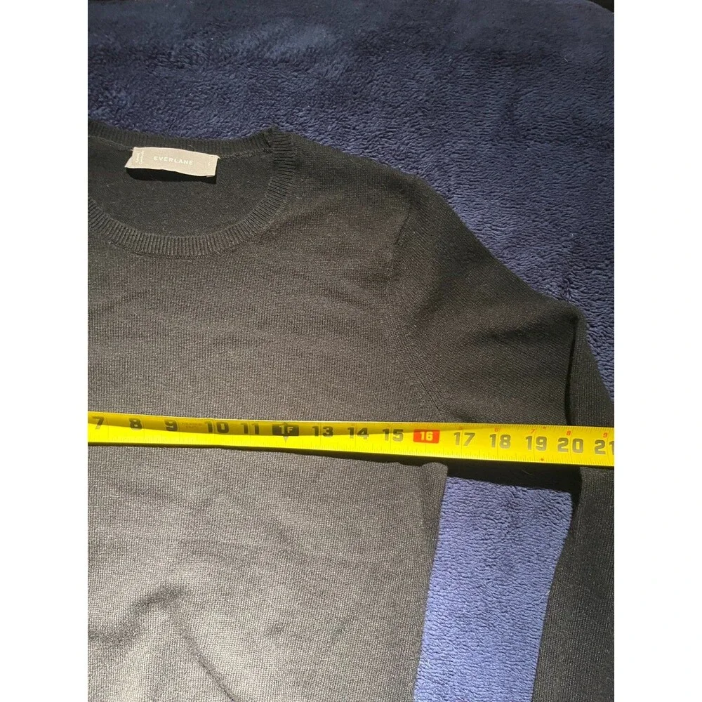 Everlane Cotton Crewneck Sweater Long Sleeve Relaxed Fit Black Size Small